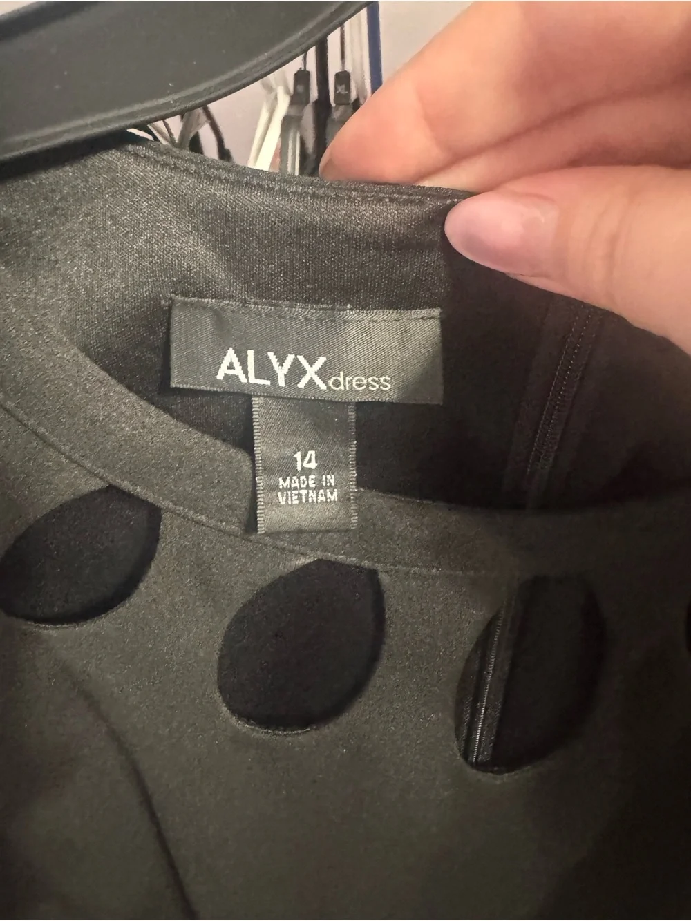 Alyx Black Mini A-Line Dress with Teardrop Cutouts